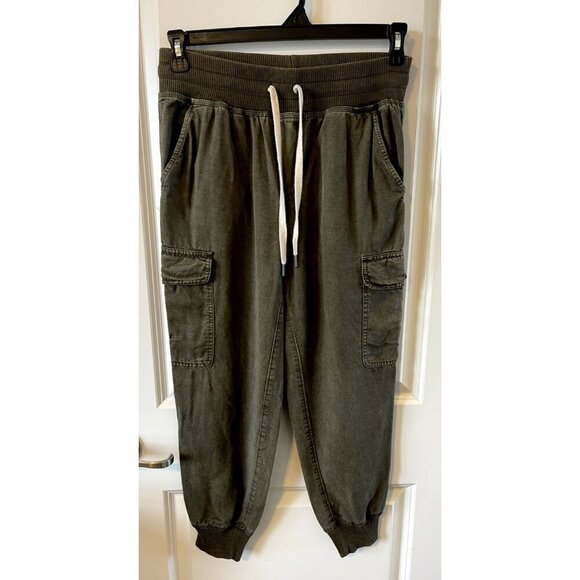 Aerie Jogger Pant Olive Green Womens S Drawstring Cargo Pockets Military Utility - Picture 1 of 5